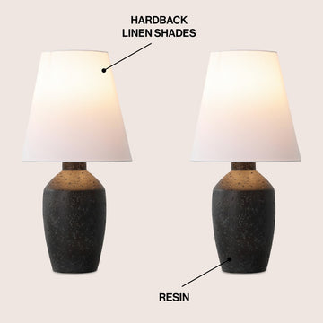 Xander 19.5" Minimalist Scandinavian Concrete Effect Resin/Iron Ginger Jar LED Table Lamp - JONATHAN Y